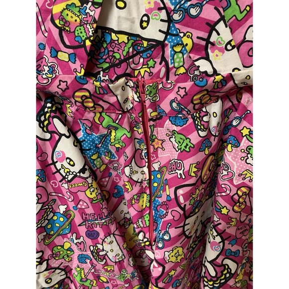 Hello Kitty Apron Womens Small Heart Lace Edge Bib Dress Handmade - Picture 8 of 13